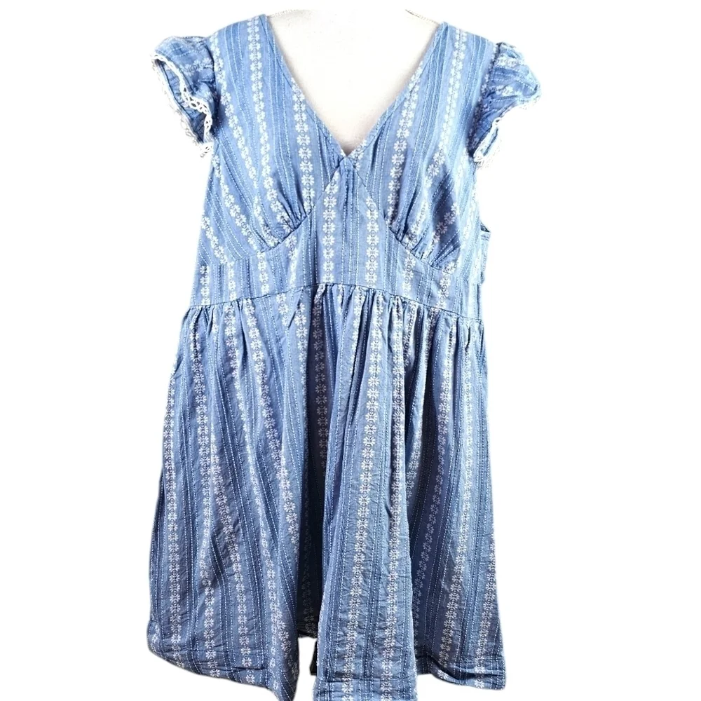 Peyton & Parker Cotton Embroidered Babydoll Mini Dress in 1X